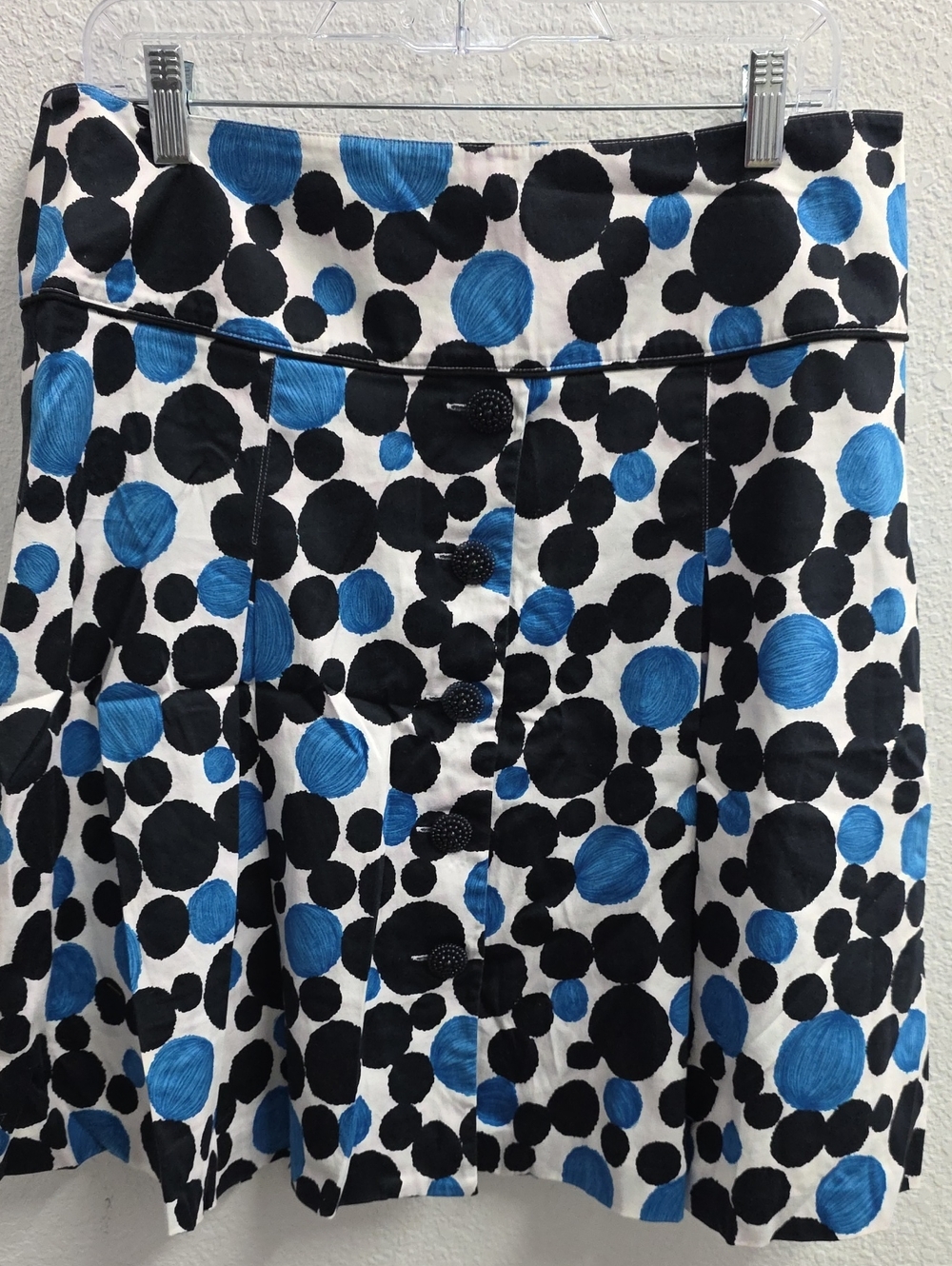 Betty & Max Polka Dot Pleated Skirt Blue Black White Size 12